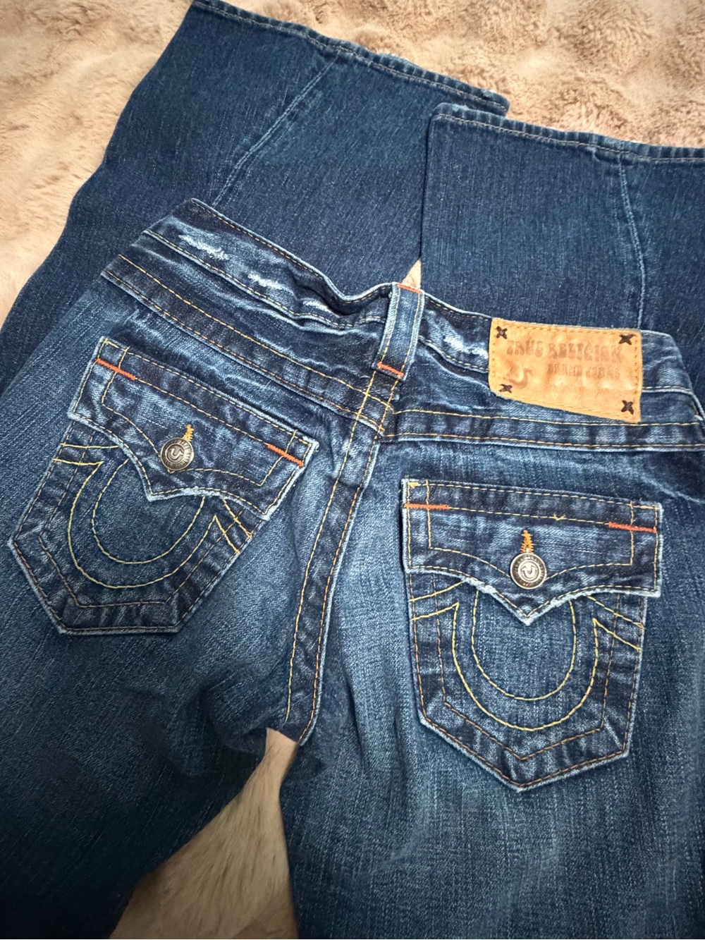 Authentic True Religion Dark Blue High-Rise Flare Jeans size 26 - Picture 8 of 16